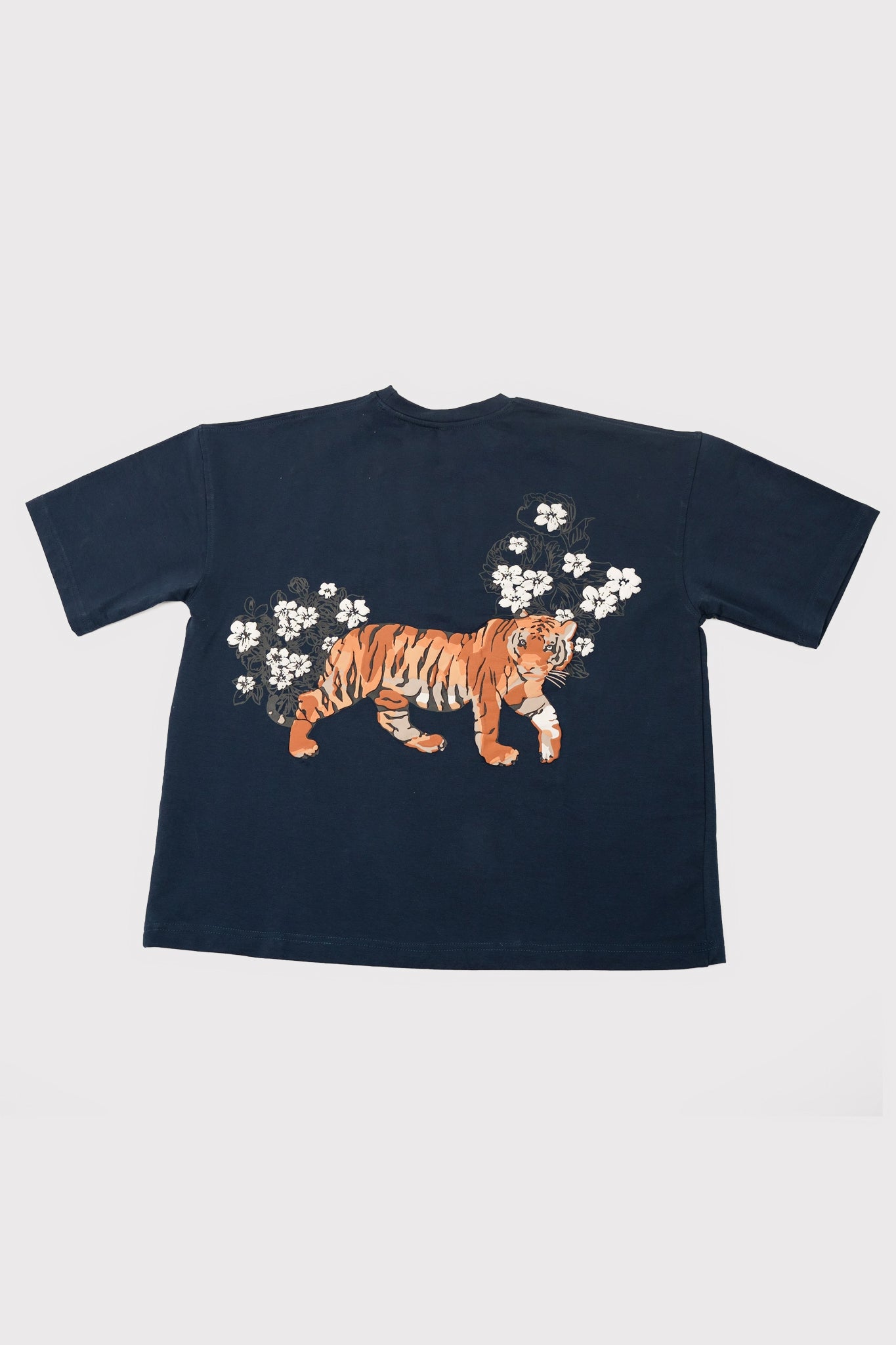 TIGER EMBROIDERY CROPPED TEE